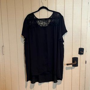Torrid Black Button Down Sheer Top - 5/5X